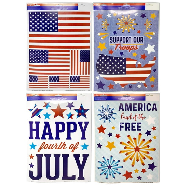 Download American Flag Window Decal For 4th Of July Decorations 4pk Window Clings For Glass Windows Patriotic Decor Window Sticker Patriotic Stickers Fourth Of July Decorations Walmart Com Walmart Com