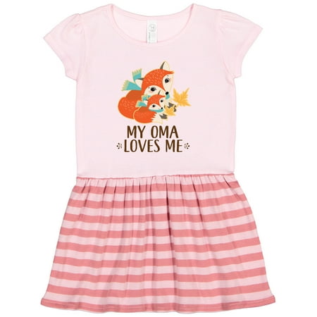 

Inktastic My Oma Loves Me Cute Fox Gift Toddler Girl Dress