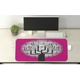 thumbnail image 2 of Music Computer Mouse Pad, Composition Tree Nature Harmony Rhythm Illustration, Rectangle Non-Slip Rubber Mousepad X-Large, 35" x 15" Gaming Size, Hot Pink Black White, by Ambesonne, 2 of 2