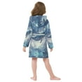 thumbnail image 7 of FORMRS Niños Bathrobe Unisex Hooded Robe Soft Plush Pajamas Sleepwear, Size 2-3T, Night Floating Whale, 7 of 7