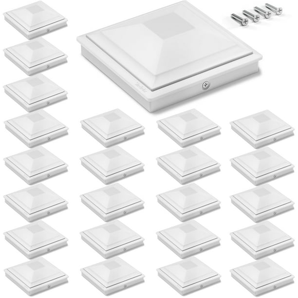 Post Caps Sidinlar 5 x 5 unidades, color blanco, 24 unidades, impermeables