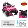 thumbnail image 3 of Pink 12V Battery Kids Ride On Car Truck Electric Toys 3 Speeds Gift w/Music,LED,Cover,Remote Control, 3 of 18
