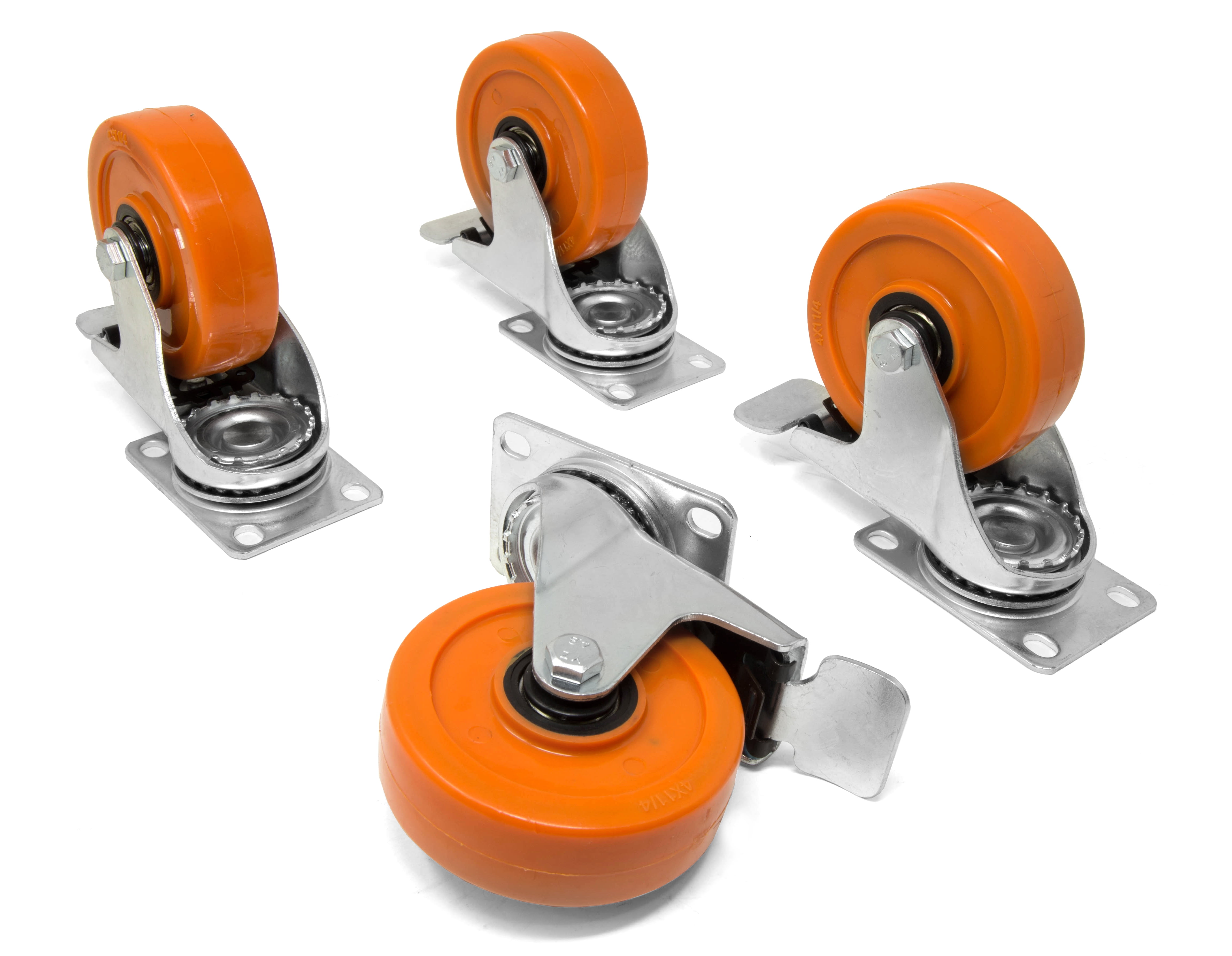 4Inch 285Pound Capacity Double BallBearing Polyurethane Swivel Plate