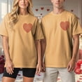 thumbnail image 4 of Ankishi Valentines Day T Shirt Men Heart Fingerprint Short Sleeve Crewneck Cotton Couple Graphic Tees for Him, 4 of 6