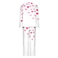 thumbnail image 5 of Rciityk Plus Size Pajamas for Women Set Valentines Day Lounges Cute Heart Print Crew Neck Long Sleeve with Pants Pjs Sets Ladies Pajamas Sets, 5 of 6