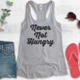 thumbnail image 2 of Never Not Hungry Tank Top, Ladies Racerback Tank Top, Food Tank, Foodie Tank, Heather Gray, Small, 2 of 3