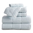 thumbnail image 1 of Market & Place 100% Cotton Waffle Weave 6-Piece Bath Towel Set, Spa Blue, 1 of 6