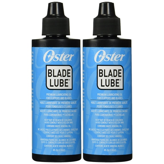 Oster Blade Lube Premium Lubricating Oil for Clippers and Blades Hair Clippers Trimmers And Groomers (Pack of 2 - 4oz per bottle) kk15 kk15