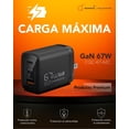 thumbnail image 4 of QUAMTUM PERSONAL AUDIO 67W Cargador GAN con 3 puertos, USB C y USB A, Cargador Plegable y Portátil p, 4 of 4
