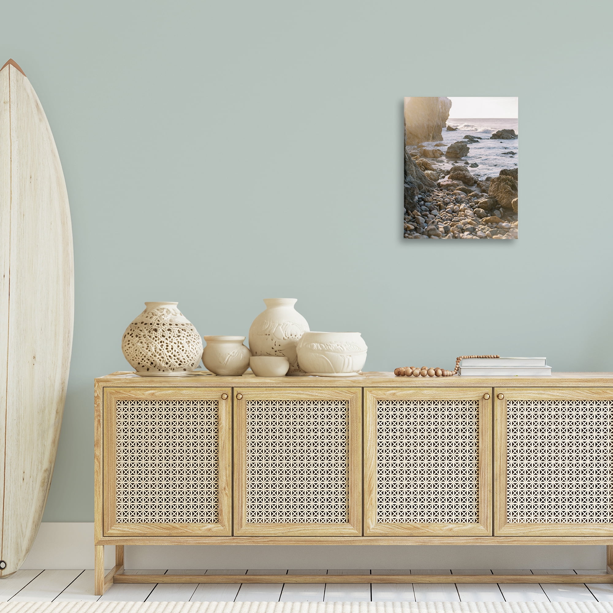 Stupell Industries Rocky Coast Waves Landscape Photography Gallery Wrapped Canvas Art Print Wall Art, 16 x 20
