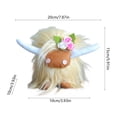 thumbnail image 7 of syligr 6 Inch Highland Cow Plush Toy, Soft Fluffy Stuffed Animal with Flower Headband, Cute Cow Doll, Mini Cow Plushie, Huggable Farm Animal Decor for Bedroom Shelf, Birthday Gift for Animal Lovers, 7 of 7