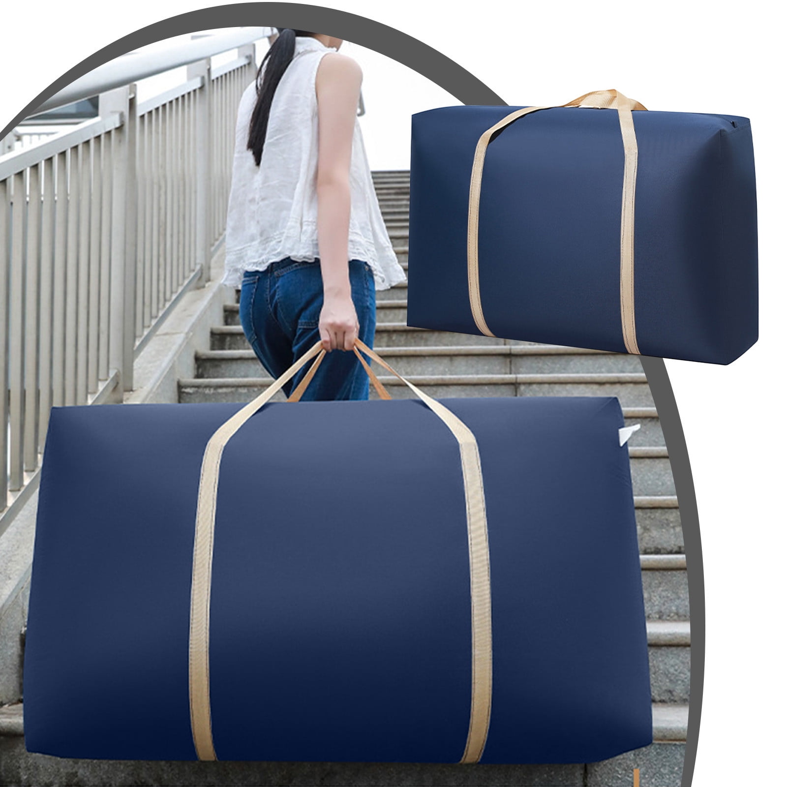 Extra Large Moving Bags with Strong Zippers Carrying Handles Storage Bag Multipurpose Duty Laundry Bag For Damp Proof Luggage Suitcase Clothes Comforters Furniture Blankets Cover Washable Walmart