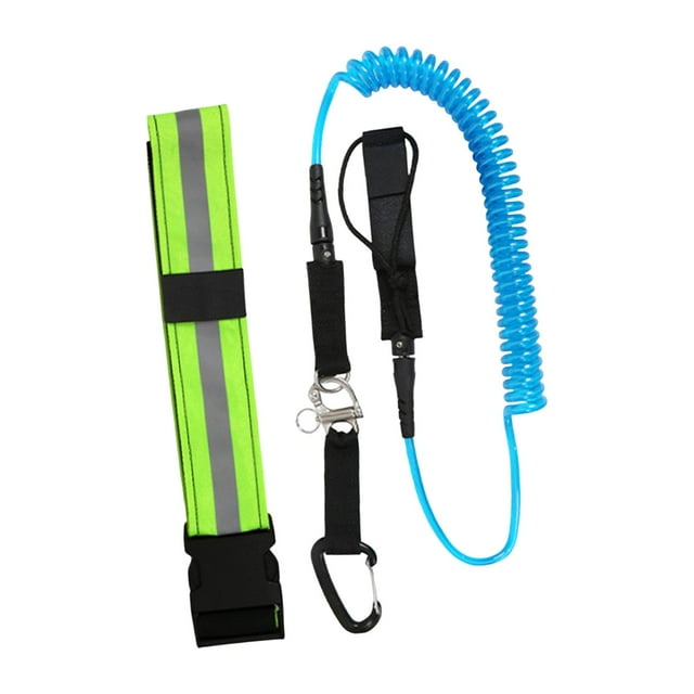 jinwen Surfboard Leash Lightweight Ankle Cuff Elastic Cord Leg Foot Rope Surf Leash for with Waist Belt