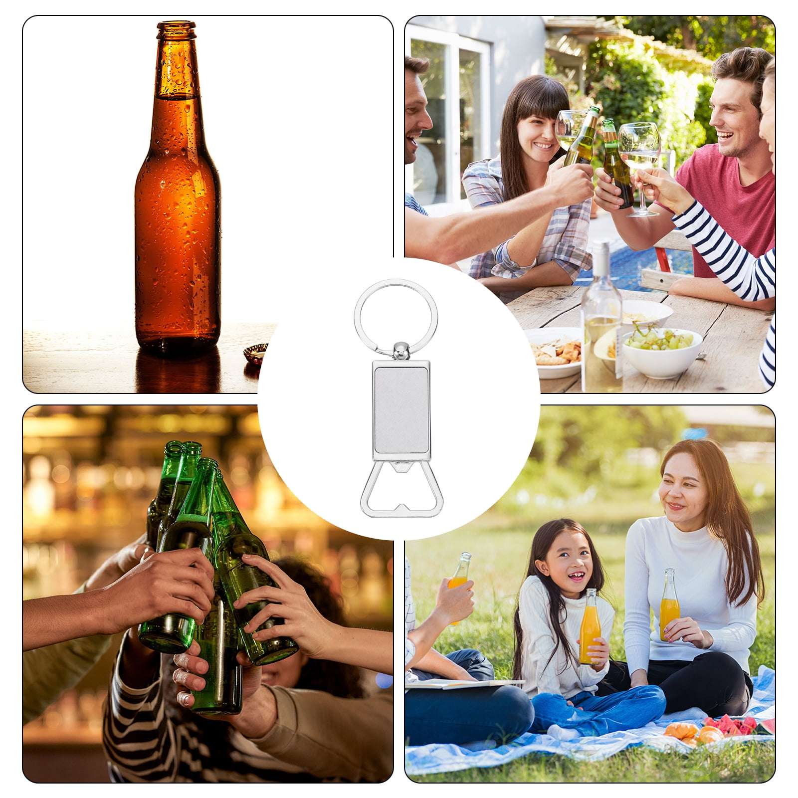 Uxcell 20Pack Sublimation Metal Bottle Opener Keychain, Blank Transfer Sublimation Key Rings (3.1x9.4cm)