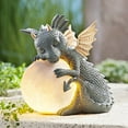 thumbnail image 5 of Statue de Jardin Extérieure Jardin Dragon Statue Méditée Collection Ornement en Résine, 5 of 5