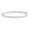 thumbnail image 3 of 925 Sterling Silver Fancy Textured Reversible Braided Bracelet, 3 of 4
