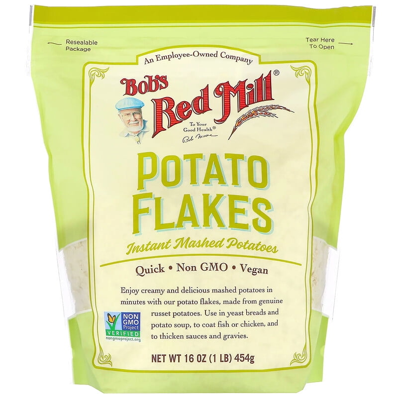 Bob's Red Mill, Potato Flakes, Instant Mashed Potatoes, 16 oz Pack of 2