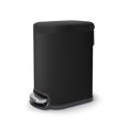 thumbnail image 1 of Acento Linea Slim Rectangular Step Trash Can, 1.3 Gallon Bathroom Waste Bin with Soft-Close Lid and Removable Inner Bucket, Soft Touch Black, 1 of 9