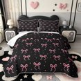 thumbnail image 2 of Manfei Pink Bow Knot Loves Bed Spread Queen,Minimalist Geometric Polkadot Queen Coverlet Set,3pcs,1 Quilt and 2 Pillowcases, 2 of 7