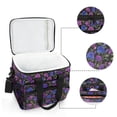 thumbnail image 6 of FORMRS Insulated Cooler Bag 24 Cans Capacity Soft Leakproof Lunch Box with Side Pockets, Violet Blooms Pattern, 6 of 7