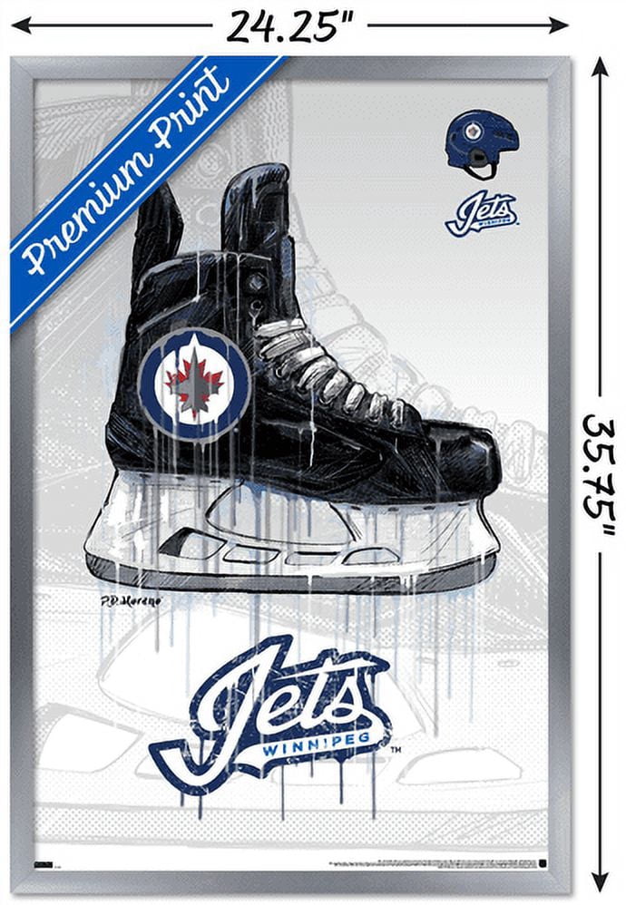 NHL Winnipeg Jets - Drip Skate 21 Wall Poster, 22.375" x 34", Framed