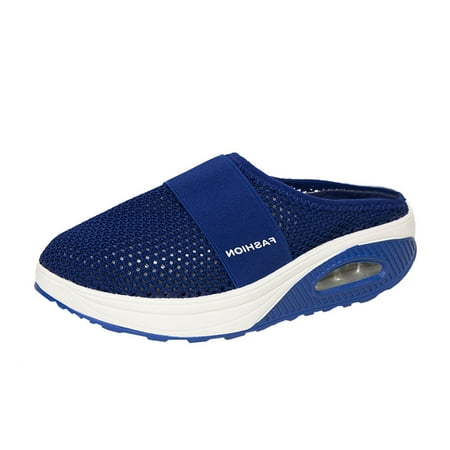 

Lilgiuy Women s Platform Lightweight Hollow Half Slippers Mesh Round Head SandalsBlue 7(39) Winter Fashion 2022