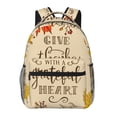 thumbnail image 1 of Easygdp Thanksgiving With A Grateful Heart Mochila Ergonómica Versátil para Laptop - Múltiples Bolsillos, Correas Ajustables, Unisex para Escuela, Viajes y Actividades al Aire Libre-One Size, 1 of 5