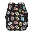 thumbnail image 5 of KLL Colorful Retro Tape Print Casual Backpack for Men Women,Travel Casual Backpack Outdoor Activities Bag Daypack for Travel Hiking Shopping Daily, 5 of 5