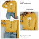 thumbnail image 3 of Camisa De Manga Larga Estampada Cuello Redondo Ajuste Casual Moda Elegante Mujer Camiseta para Citas Amarillo XXL, 3 of 4