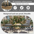 thumbnail image 7 of 3-Piece Outdoor Furniture Sectional Sofa Set,Patio PE Wicker Conversation Sets with Beige Cushions,Top Glass,Lounge Chair for Garden, Deck, Poolside, 7 of 7