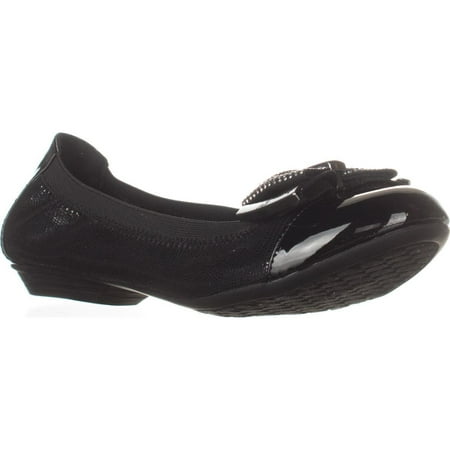 KS35 - Womens KS35 Roza Bow Detail Ballet Flats, Black - Walmart.com