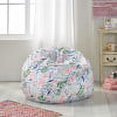 thumbnail image 2 of GDF Studio Adison Modern Fabric 3 Foot Bean Bag, Leaf Blossom Print and White, 2 of 6