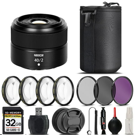 Image of Nikon NIKKOR Z 40mm f/2 Lens + 4PC Macro Kit + UV CPL FLD Filter - 32GB Kit