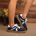 thumbnail image 6 of Womens Sneakers, Sneakers for Women, Womens Tennis Shoes, Walking Shoes Women, Women Fashion Retro Casual Tennis Sneakers Lightweight Comfort Walking Footwear Anti Slip Lifestyle Trainers, Blue 5.5, 6 of 7
