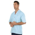 thumbnail image 2 of UZZI Mens Hawaiian Casual Button Down Short Sleeve Beach Surf Aloha Party Shirt, Light Blue, Size: Small, Uzzi Active Wear, 2 of 2