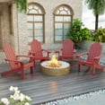 thumbnail image 3 of Dycanpo Adirondack Chairs Set of 8 with Cup Holder, 300lbs Weather Resistant, Red, 3 of 10