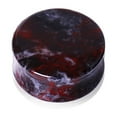 thumbnail image 3 of Blue Palm Jewelry Pair of Natural Red Tiger Eye Stone Saddle Plug Double Flare Ear Lobe Plugs E549, 3 of 3