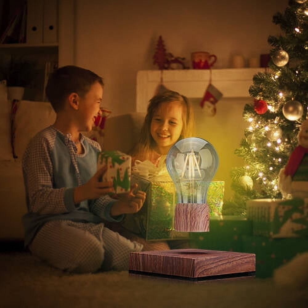 VGAzer Levitating Table Lamp with Wireless Floating Light Bulb, Magnetic Levitation LED Night Light ,360 Degree Automatic Rotating , Cool Room Home Office Desk Decor