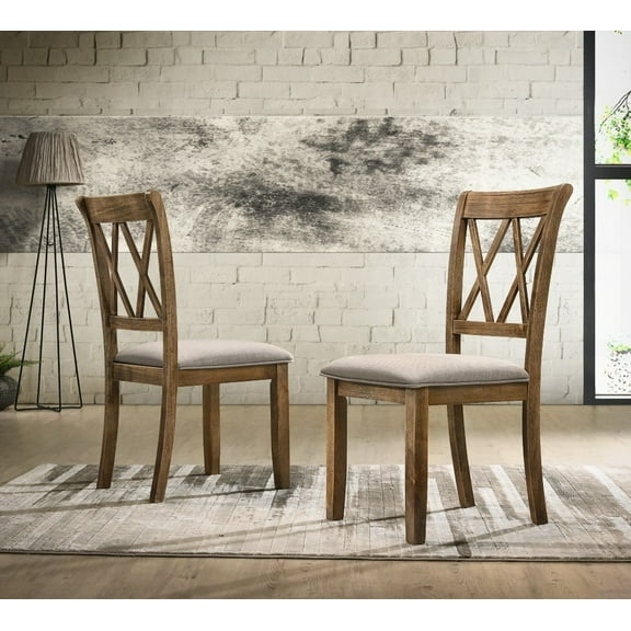 Modern Solid Wood Dining Chairs - 2-Pack with Comfort Cushions