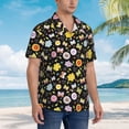 thumbnail image 3 of Pofeuu Flower Butterfly Print Hawaiian Shirt for Men Sleeves Casual Button Down Summer Beach Dress Shirts T-Shirts,Large, 3 of 7