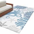 thumbnail image 2 of Navy Blue Octopus Coastal Area Rug 4x6 FT, Non Slip Kids Room Carpet, Nautical Coral Starfish Washable Soft Floor Carpet Non-Shedding Throw Rug for Dorm Kitchen Study Room Home Office Bedside, 2 of 9
