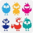 thumbnail image 1 of Plantilla grande de pollito rizado de 30x30 cm (11,8x11,8 pulgadas). Plantillas reutilizables para pintar pollitos inquietos. Plantillas para dibujar con temática animal., 1 of 9