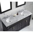 thumbnail image 3 of Victoria 60" Double Bath Vanity in Espresso with White Marble Top and Round Sinks with Polished Chrome Faucets with Matching Mirror, 3 of 8