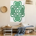 thumbnail image 2 of Celtic Decor Tapestry, Monochrome Four Leaf Clover Flower Authentic Timeless Form Gaelic Decor , Wall Hanging for Bedroom Living Room Dorm Decor, 60W X 80L Inches, Green White, by Ambesonne, 2 of 5
