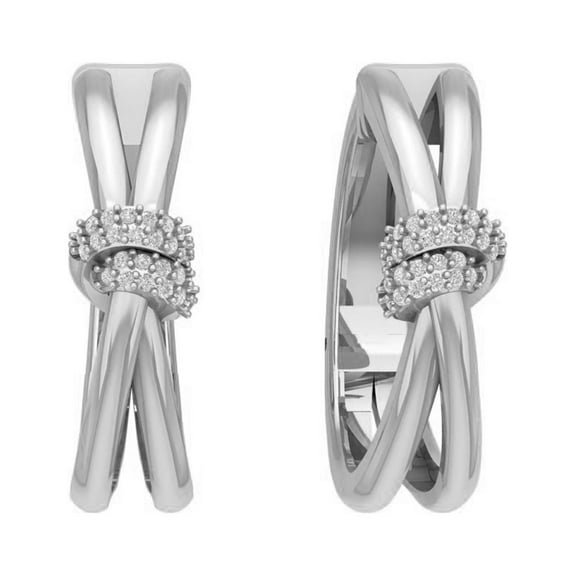 Sterling Silver Diamond Hoop Earrings (1/5 cttw, I-J Color, I2-I3 Clarity)