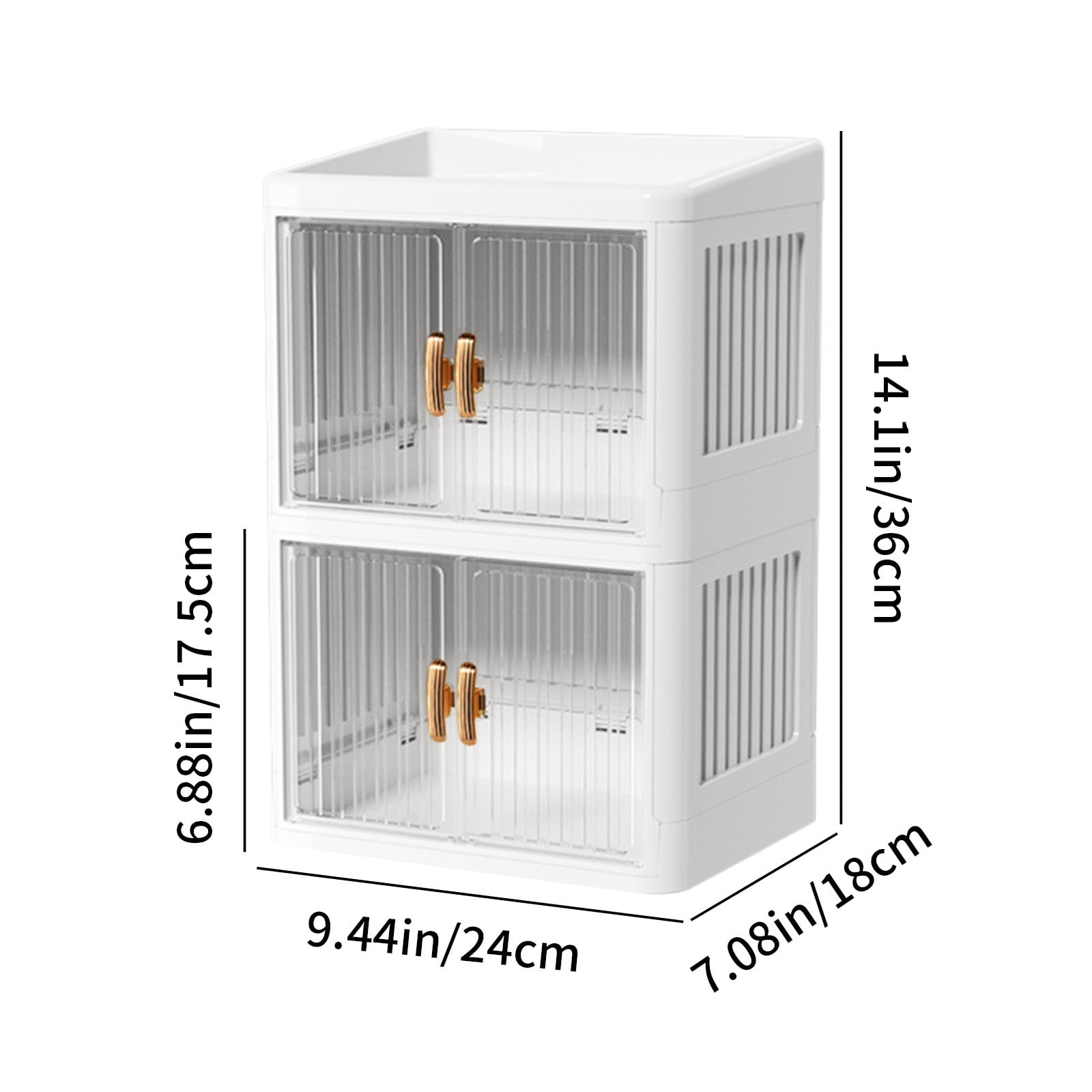 Inerposs Foldable Double Door Storage Box, Multilayer Drawer Organizer, Plastic Storage Solution, Household Cosmetics and Stationery Organizer, Space-Saving Home Decor