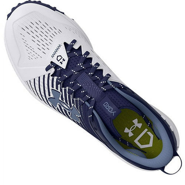 Under Armour Men's Yard Turf Low Baseball Shoe, Navy  White