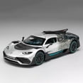 thumbnail image 1 of Scale 1:24 ONE Sports Car Model Toy Modified Metal Diecast Free Wheeling Vehicles Simulation Sound & Light Gift for Children Gray, 1 of 6