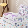 thumbnail image 5 of Erosebridal Seashell Jellyfish Bow Zipper Queen Comforter Set with Fitted Sheet and 2 Pillowcases for Girls Boys, Dreamy Coastal Sealife Zipper Bedding Set, Stars Reversible, 4 Pieces, 5 of 7