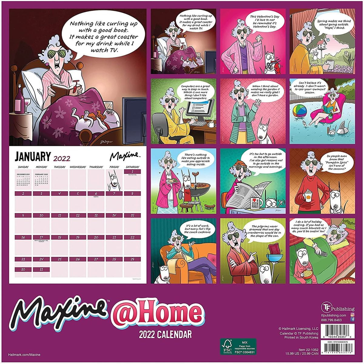 Calendrier Menstruel 2023 2022 - 2023 Maxine Monthly Wall Calendar, 16 Month Large Grid, At Home  Comic Drawings Theme, 12 X 12 In - Walmart.com